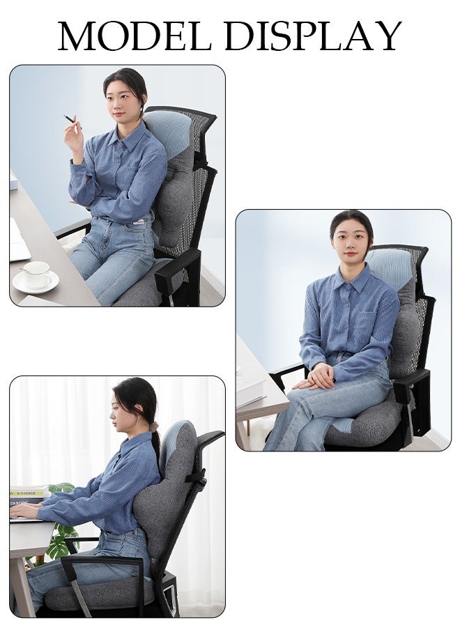 Lumbar Support Pillow with Breathable Hole for Office Chair and Car Seat, Ergonomic Memory Foam Back Cushion for Improve Lower Back PainRelief and Sitting Posture