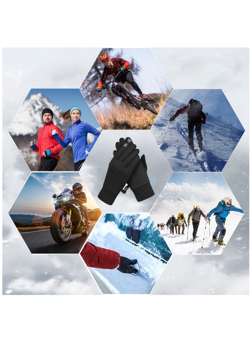 Winter Thermal Gloves, Windproof Water-Resistant Gloves Anti-slip Touch Screen Cycling Gloves for Men Women Hiking Climbing Riding Bike Outdoor Sports(M)