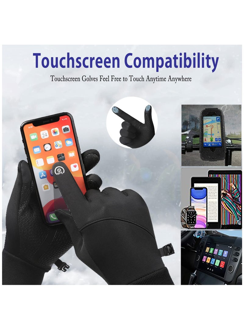 Winter Thermal Gloves, Windproof Water-Resistant Gloves Anti-slip Touch Screen Cycling Gloves for Men Women Hiking Climbing Riding Bike Outdoor Sports(M)
