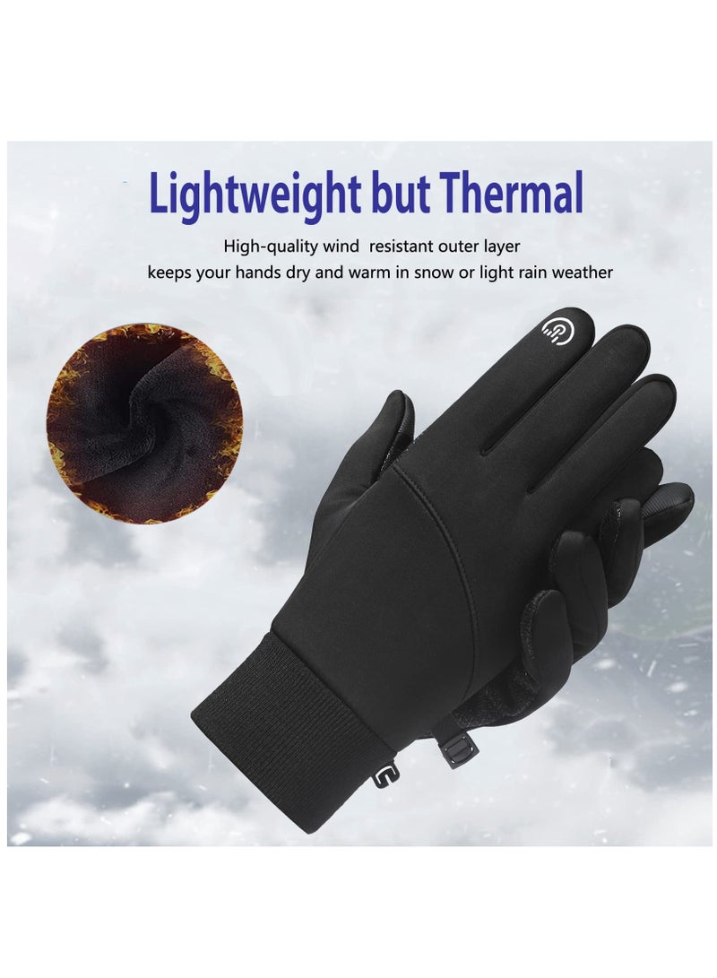 Winter Thermal Gloves, Windproof Water-Resistant Gloves Anti-slip Touch Screen Cycling Gloves for Men Women Hiking Climbing Riding Bike Outdoor Sports(M)