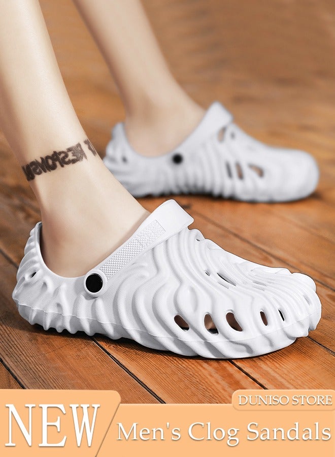 Unique Clog Sandals for Men and Women Fashion Quick Drying Slide Sandal with Non-slip Soles Thick Sole Beach Slipper Breathable Slip-on Sandal House Flat Slipper for Indoor & Outdoor