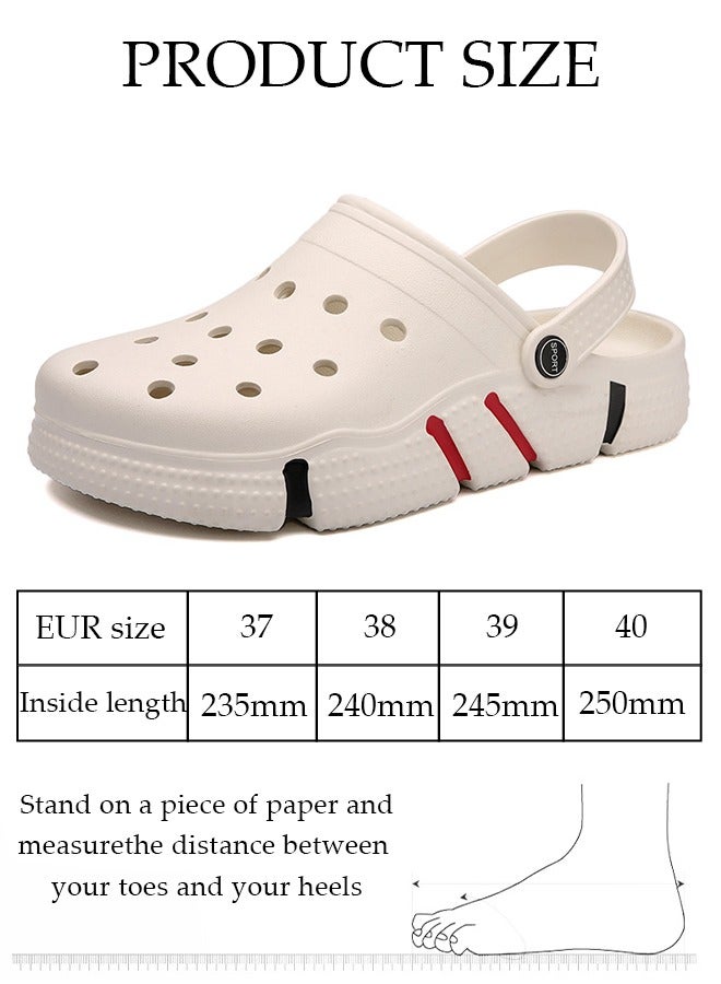 Clog Sandals for Men and Women Fashion Quick Drying Slide Sandal with Non-slip Soles Thick Sole Beach Slipper Breathable Slip-on Sandal Men's House Flat Slipper for Indoor & Outdoor