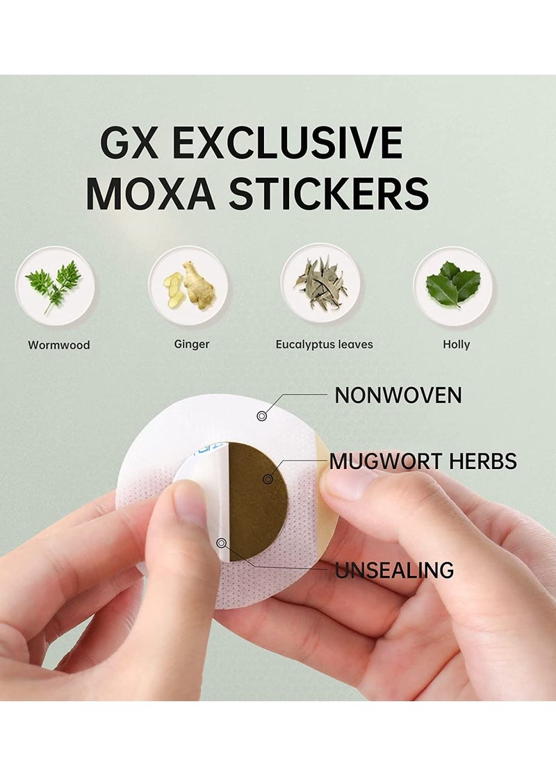 Electric Heating Moxibustion Patch,5 Pack, Mugwort Sticker, Wireless Charging Portable Hot Stones Massage Set with Warmer, Smokeless and Fireless