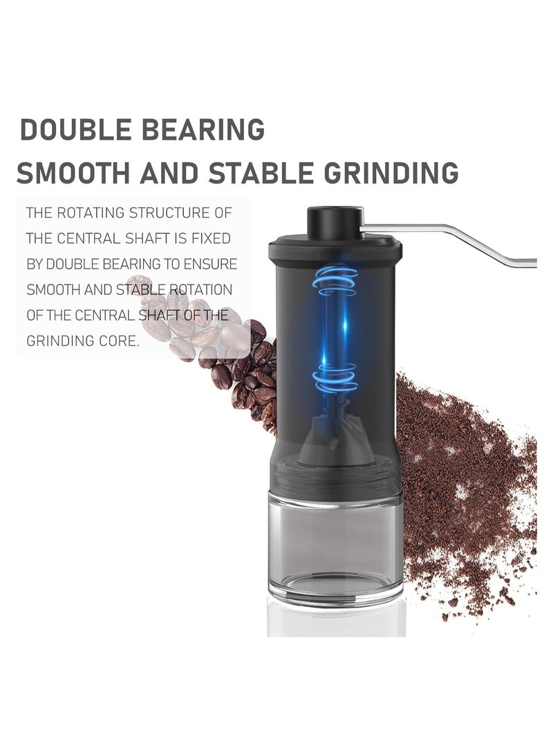 Portable Manual Coffee Grinder - 5 Adjustable Coarseness Settings - Espresso, Drip, French Press, and Pour Over - Perfect for Home, Camping, Travel