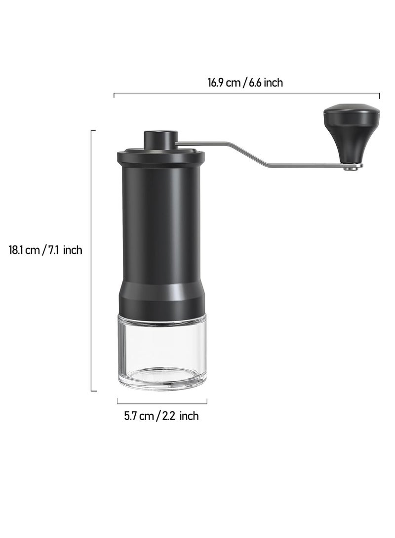 Portable Manual Coffee Grinder - 5 Adjustable Coarseness Settings - Espresso, Drip, French Press, and Pour Over - Perfect for Home, Camping, Travel