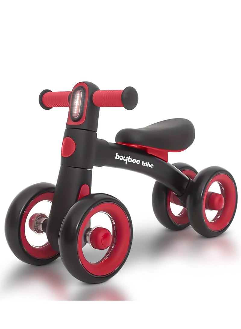 Baybee Kids Balance Bike Tricycles for Kids, 4 Wheels Toddlers Bike Ride on Toy with Widened EVA Wheels & Led Light Indoor Outdoor Play Baby Balance Cycle for Kids 1 to 3 Years Boys Girls Black