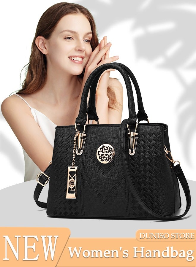 Fashion Handbag for Women with Removable Shoulder Strap Large Capacity Tote Shoulder Bag Elegant Ladies Satchel Bag for Office Travel