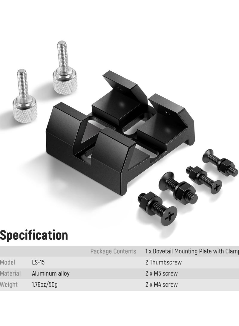 Universal Dovetail Base Telescope Mount, Dovetail Clamp with Two Thumbscrews, M5/M4 Screws, LS-15, Dovetail Base for Finder Scope