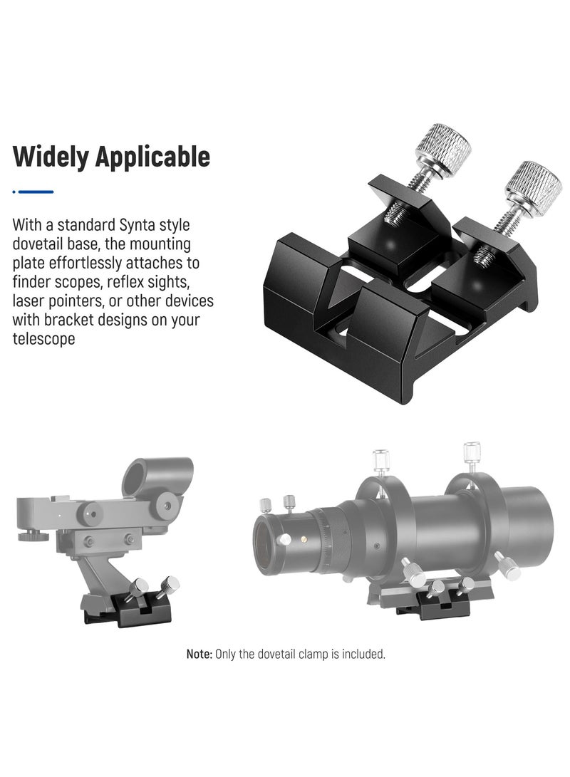 Universal Dovetail Base Telescope Mount, Dovetail Clamp with Two Thumbscrews, M5/M4 Screws, LS-15, Dovetail Base for Finder Scope