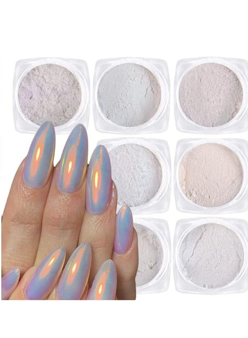 Nail Powder Jar Holographic Chrome Mirror Laser Synthetic Resin Pigment Manicure Art Pigment Manicure Powder for Nails