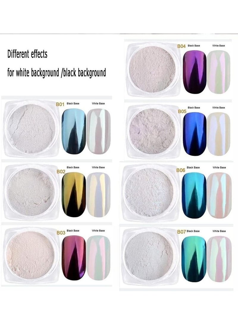 Nail Powder Jar Holographic Chrome Mirror Laser Synthetic Resin Pigment Manicure Art Pigment Manicure Powder for Nails