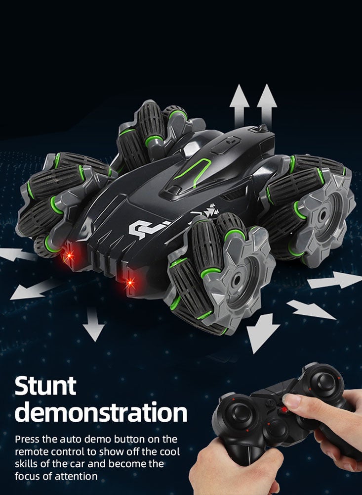 Unleash Adventure with LED Headlight Fearlessness 2.4GHz Remote Control Stunt Car for Dazzling 360° Rotations, Universal Driving, and Breathtaking Flips