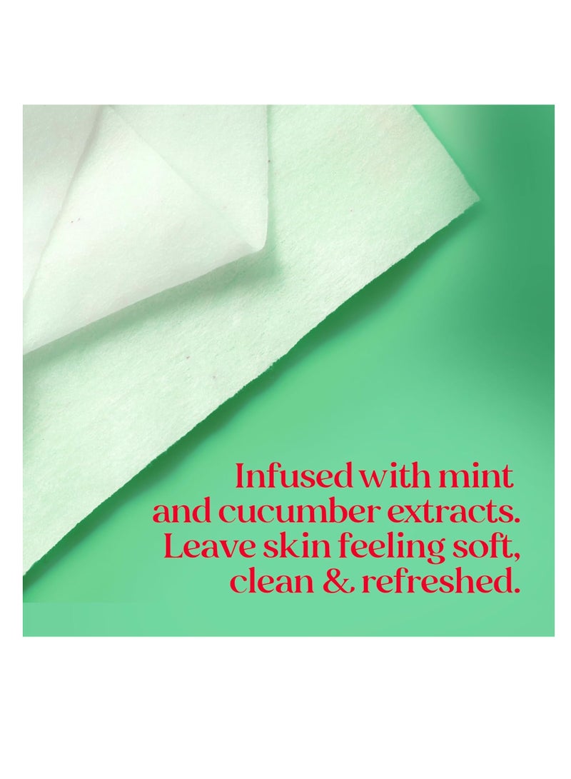 Burt's Bees Cucumber & Mint Face Wipes, Mothers Day Gifts for Mom for All Skin Types, Refreshing Makeup Remover & Facial Cleansing Towelettes, 30 Ct. (3-Pack)