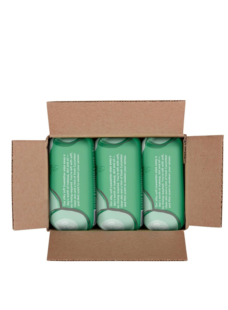 Burt's Bees Cucumber & Mint Face Wipes, Mothers Day Gifts for Mom for All Skin Types, Refreshing Makeup Remover & Facial Cleansing Towelettes, 30 Ct. (3-Pack)