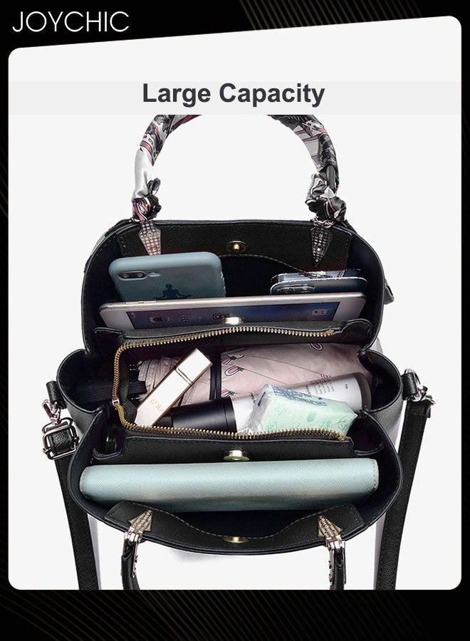 Lady Attractive Tote Classic Women Crossbody Shoulder Bag Large Capacity Multi Pockets with Adjustable Straps for Travel  Party Black