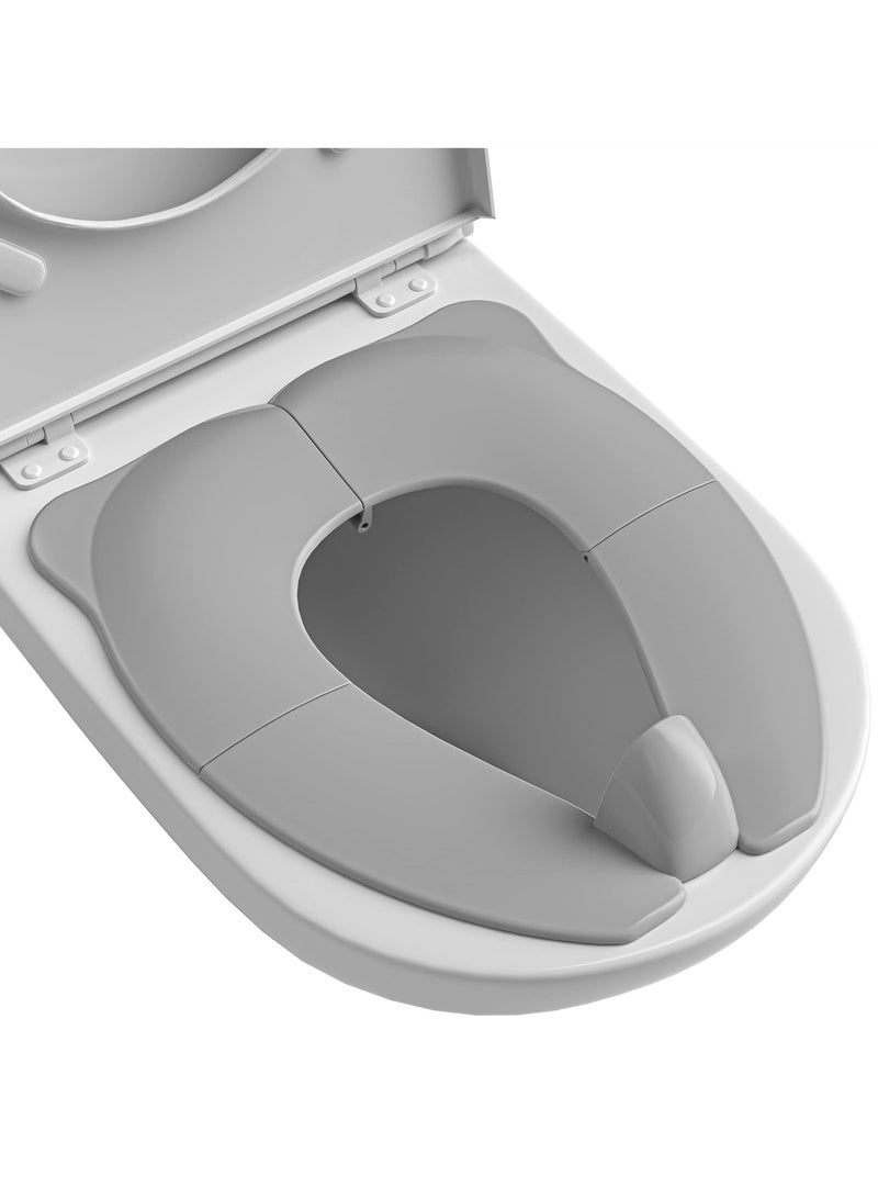 Foldable Toddler Potty Training Toilet Seat, Non-Slip Covers with Splash Guard, Fits Round and Oval Toilets, Ideal for Boys and Girls Travel