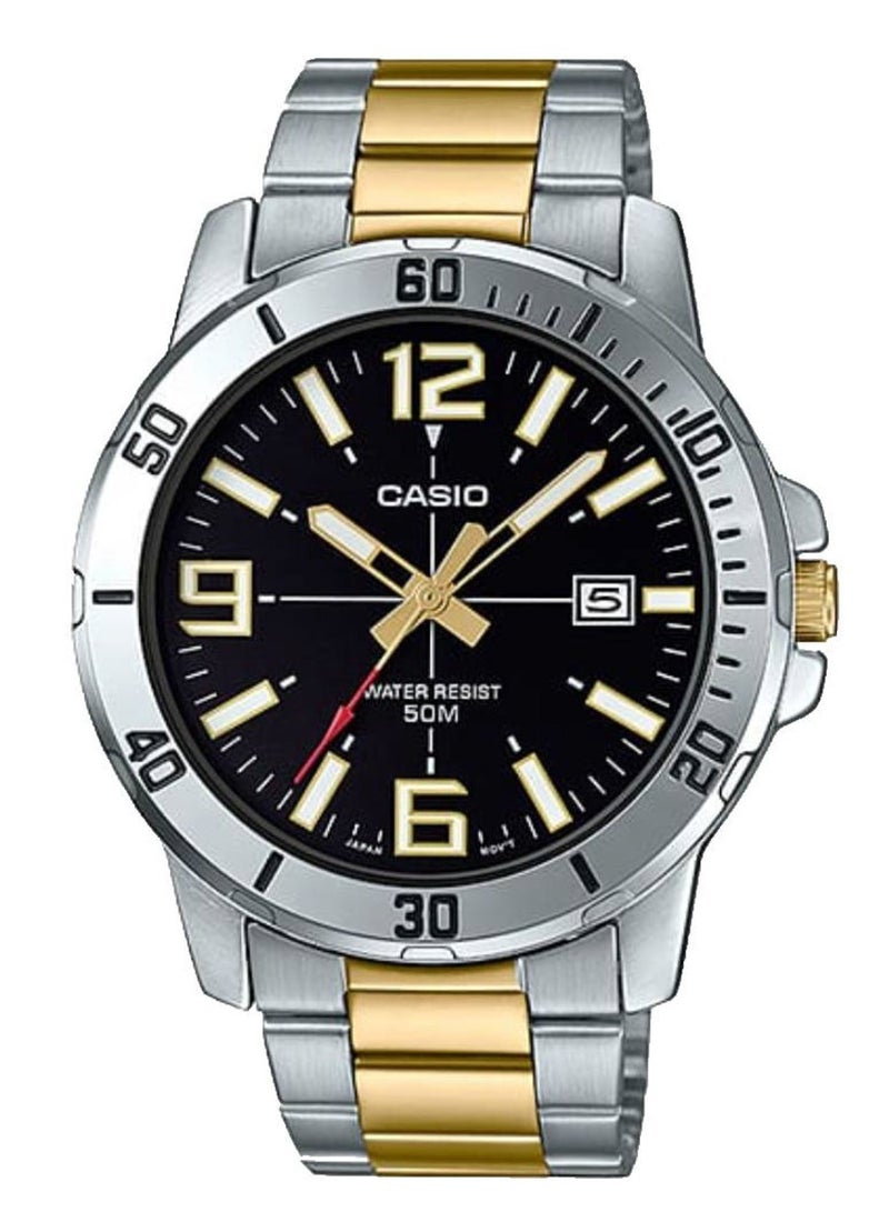 Casio Mens Quartz Watch, Analog Display and Stainless Steel Strap MTP-VD01SG-1BVUDF