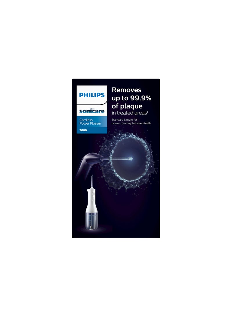 Philips Sonicare Cordless Power Flosser 2000,White, HX3822/11,Certified UAE 3 Pin