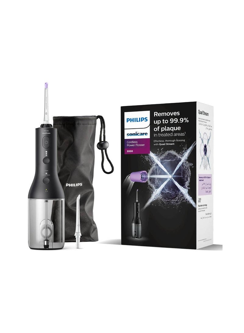 Philips Sonicare Cordless Power Flosser 3000,Black, HX3826/33 Certified UAE 3 Pin