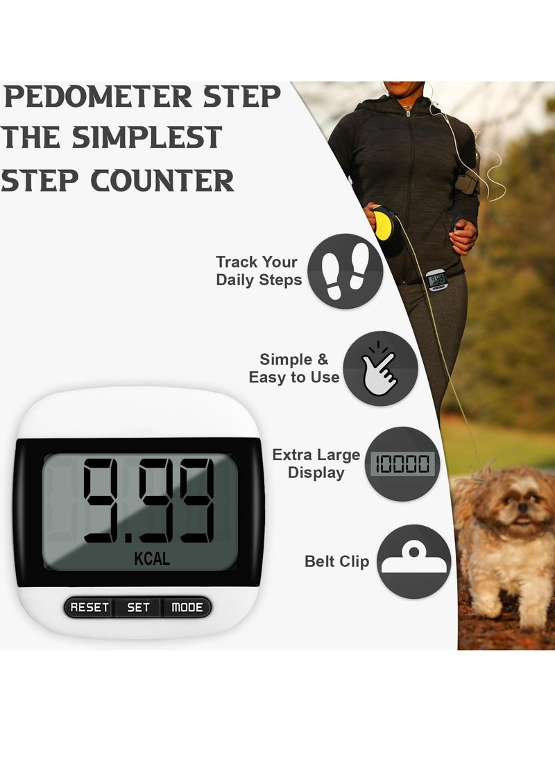 Portable Step Counter Pedometer - Walking, Distance, Calories & Fitness Tracker for Men, Women, and Kids