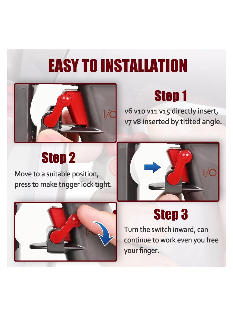 Trigger Lock, Compatible with Dyson V6 V7 V8 V10 V11 V15 Absolute Animal Motorhead Vacuum Cleaner, Power Button Control Clamp, Power Switch Attachments(2 Pack)