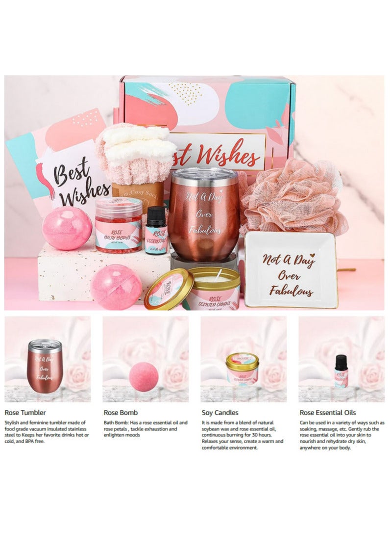 Gift Set for Women, 11 Piece Scented Candle and Relaxation Spa Gift Set, Mother's Day Women's Day Gifts, Women Gifts for Colleagues Teachers Nurses, Unique Gift Ideas for Women