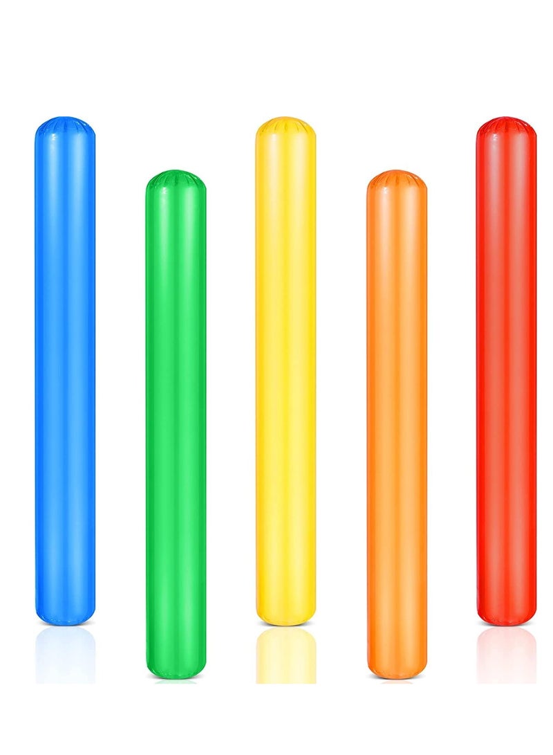 Pool Inflatable Sticks, Colorful Inflatable Pool Swim Noodles, 41.3 Inch Water Floating Sticks for Adults Kids, Outdoor Water Play Toys, Beach Pool Party Decorations 5 Pcs