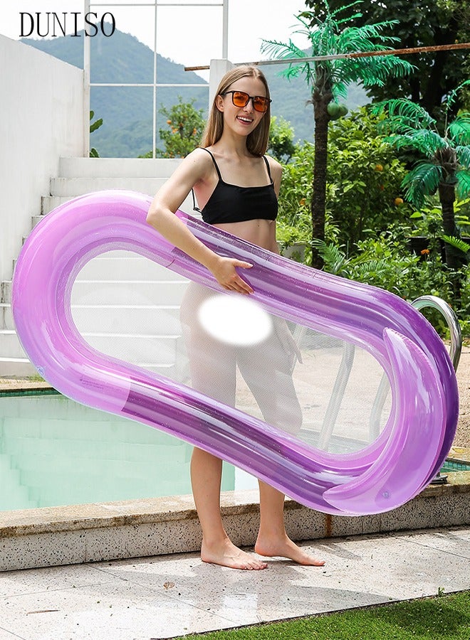 Inflatable Pool Float Lounger Raft for Adults and Kids, 160*90CM Floating Mat Inflatable Contour Lounger with Headrest Ultra-Comfort Cooling Pool Raft Floaty Toys