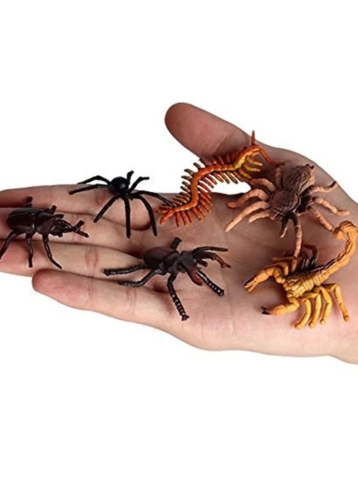 12 PCS Small Realistic Insects Figures Toys, Plastic Wildlife Animal Fake Bug Toys Party Favor School Project Bug Figurines Set for Kids Toddlers