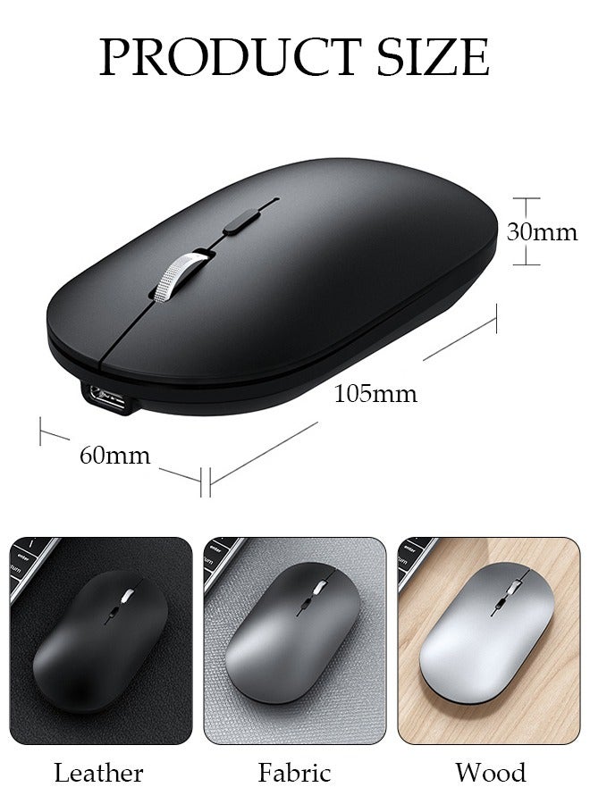 Wireless Mouse, Slim Mouse Silent Mice Noiseless for Laptop with 2.4G USB Adapter Ultrafast Scrolling Portable Mouse Compatible with PC HP Lenovo ASUS Dell Smart TV