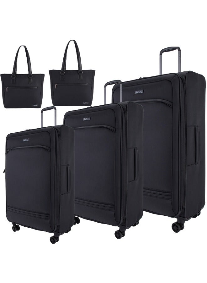 Softside Luggage Set of 5 Ultra Light Weight 4 Wheels TSA Approved