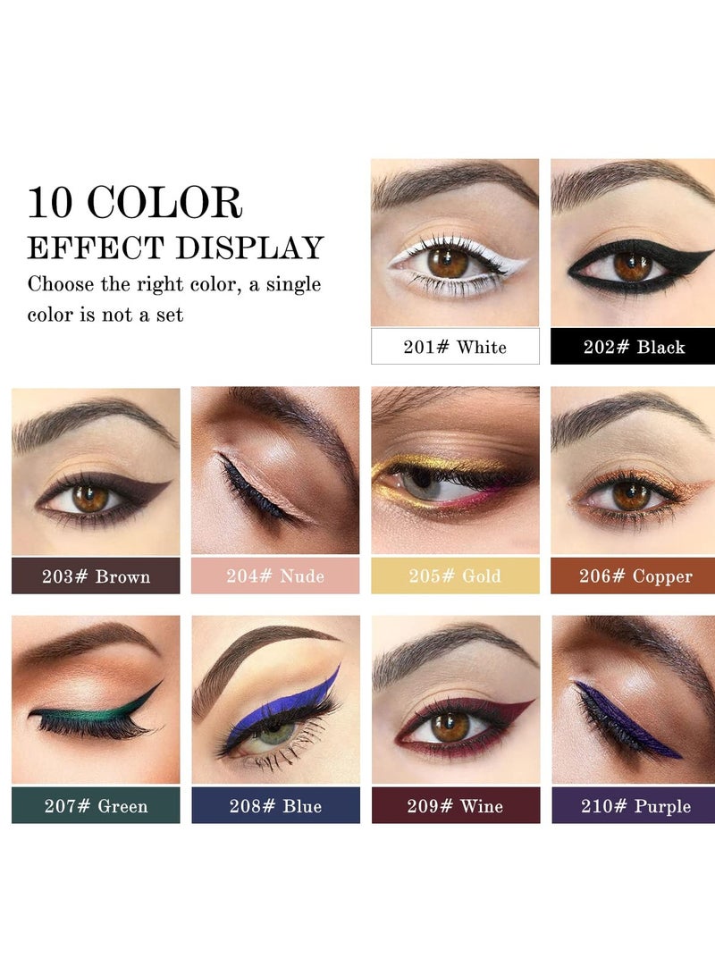 White Eyeliner Gel with Brush, Smooth Cream Matte Finish, Long Lasting, Waterproof and Smudge Proof, High Pigment Eyeliner for Bold Eye Makeup