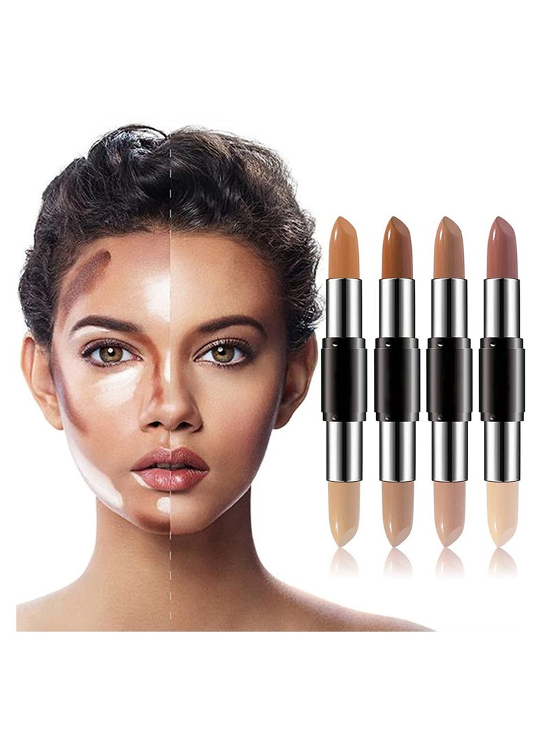 8 Colors Double Headed 2 in 1 Contour Stick Set, Versatile Contouring, Highlighting, and Concealing Makeup Cream Stick