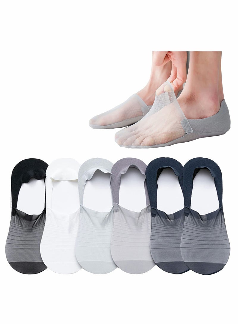 5 Pairs Invisible Ice Silk Breathable Socks, No Show Socks Thin Low Cut Non-Slip Socks