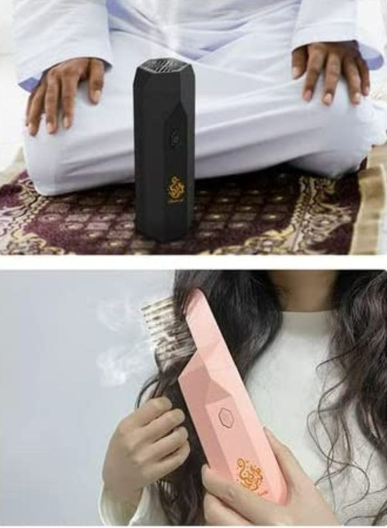 USB Rechargeable Comb Electric Bakhoor Luxury Incense Burner B26 White