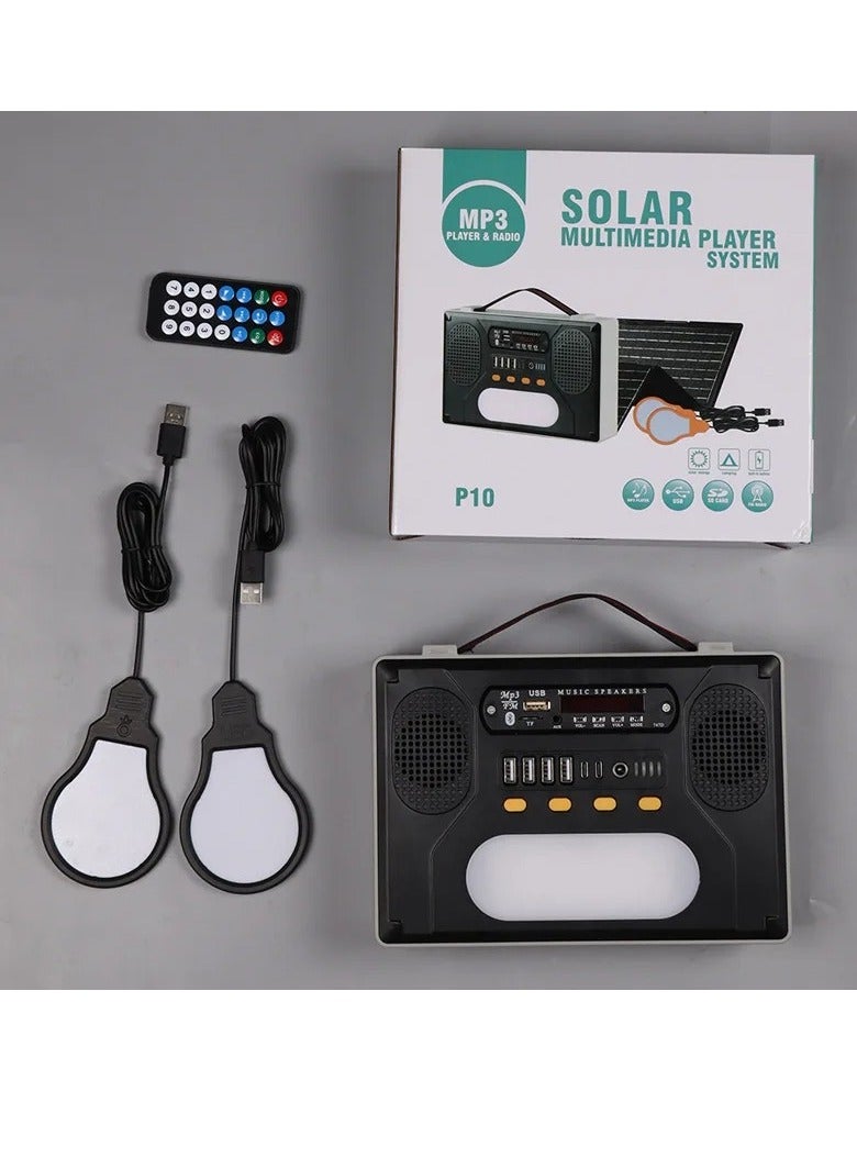 P10 Solar  Multimedia Player Sytem Rechargeable Multifunction Radio  MP3 Player