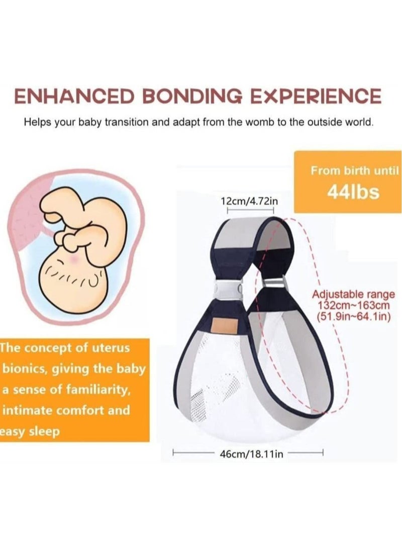 Baby Carrier, Cross Adjustable Breathable 3D Mesh Carrier for Newborn (0-36) Months (Zhang cyan +net)