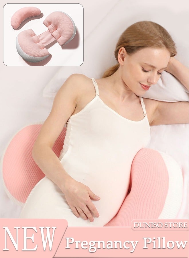 Maternity Pillow Comfortable Pregnancy Pillows for Sleeping, Maternity/Pregnancy Body Pillow Support for Back, Legs, Belly of Pregnant Women, Detachable and Adjustable with Pillow Cover