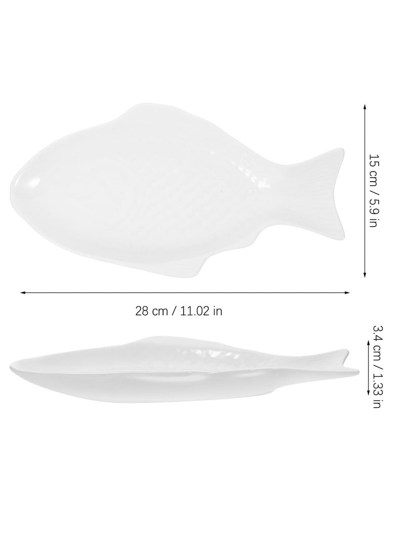 Fish Shaped Ceramic Serving Plate, Creative Decorative Platter, Ideal for Snacks, Home and Restaurant Use