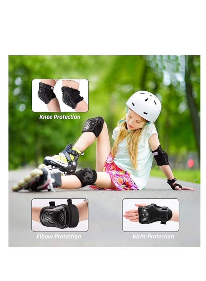 Knee Pads Elbow Pads Wrist Guards Set, for Adult/Youth/Kids, for Roller Skates Cycling BMX Bike Skateboard Inline Skatings Scooter, Soft EVA Filling Material, Adjustable Design, Multi-purpose Gear