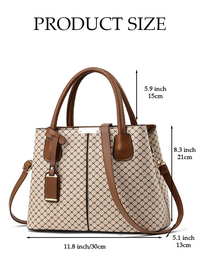 Elegant Women's Handbag with Removable Shoulder Strap Large Capacity Tote Shoulder Bag Fashion Ladies Satchel Bag for Office Travel Daily Bag