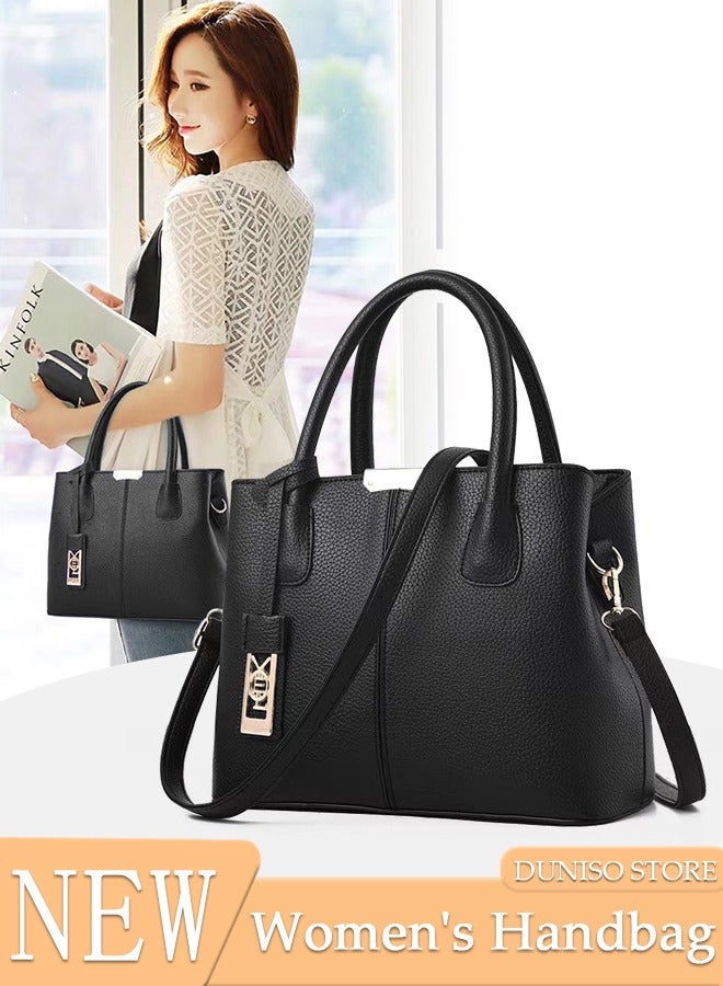 Elegant Women's Handbag with Removable Shoulder Strap Large Capacity Tote Shoulder Bag Fashion Ladies Satchel Bag for Office Travel Daily Bag