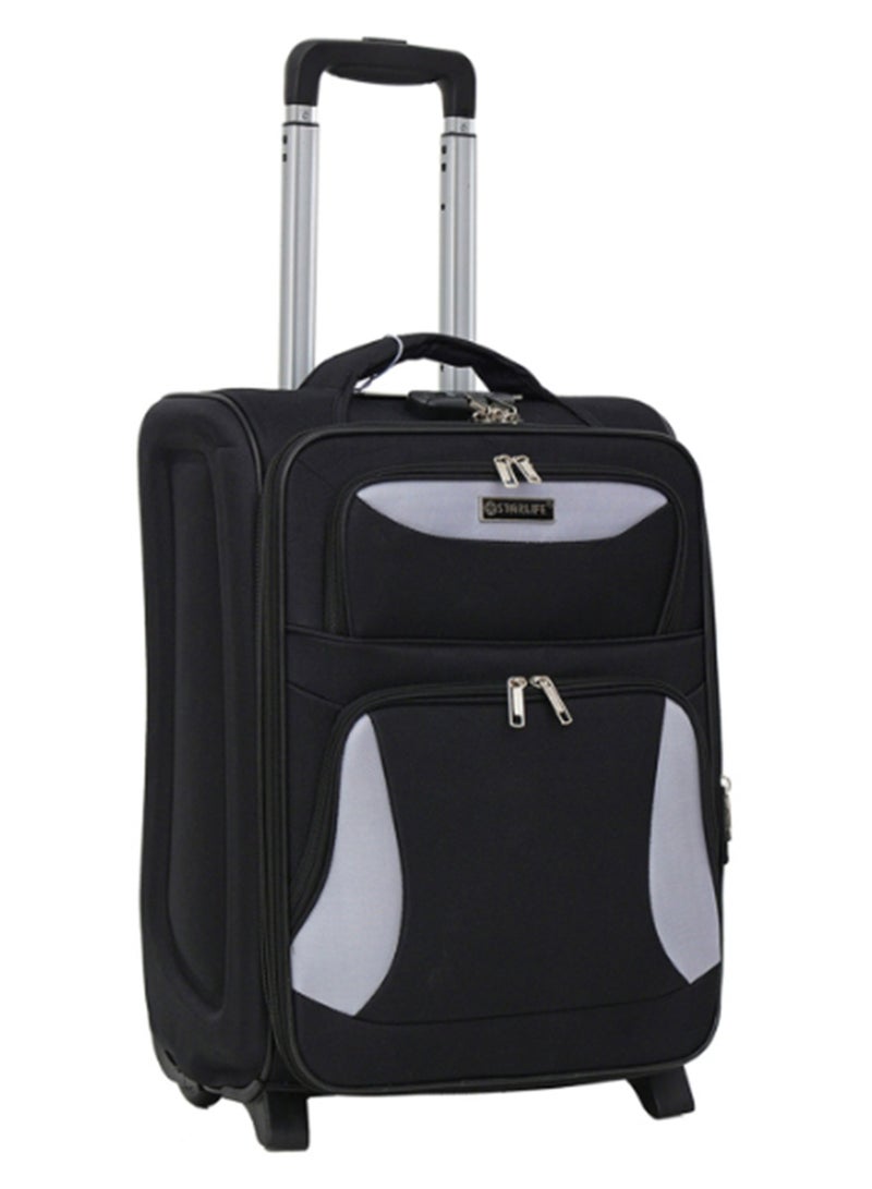 Single Softside Spinner 2 Wheels Fabric Cabin Trolley Luggage With Number Lock 20 Inches