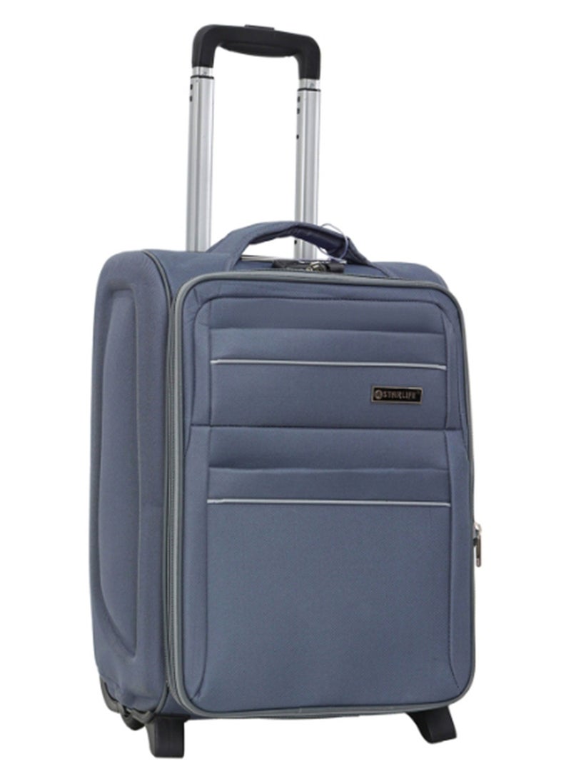 Single Softside Spinner 2 Wheels Fabric Cabin Trolley Luggage With Number Lock 20 Inches
