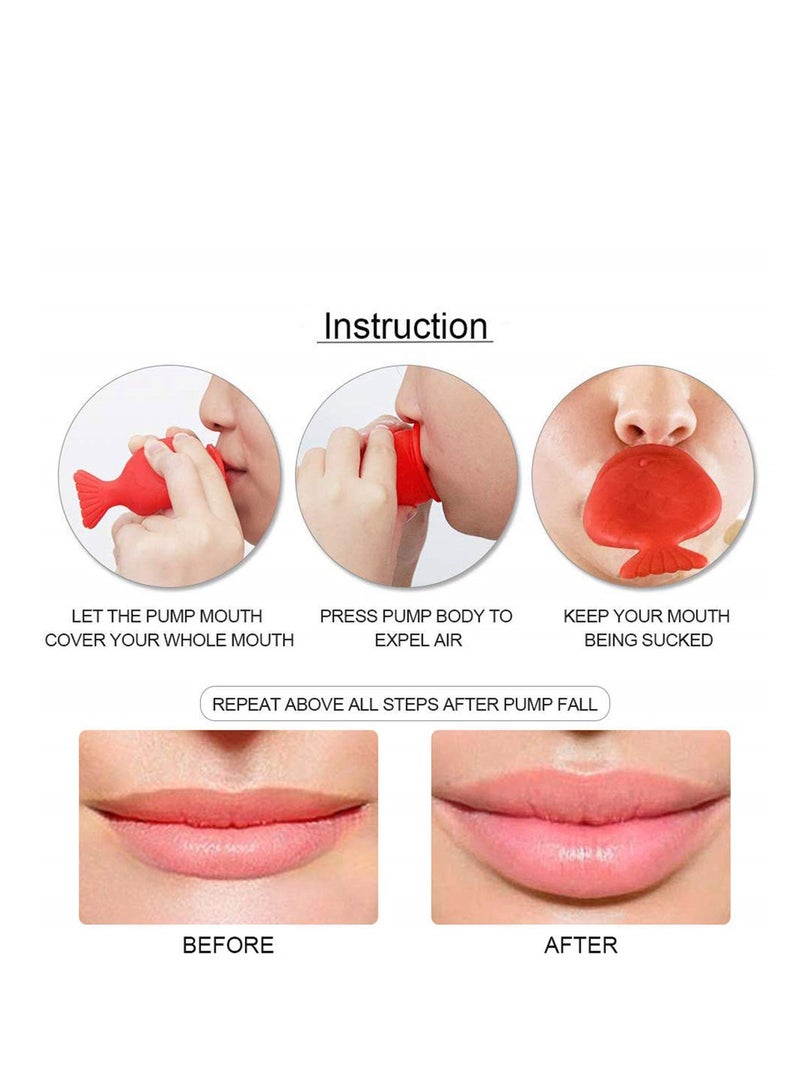 Silicone Fish Shape Lip Plumper Device, Women Lip Filler Beauty Pump, Suction Tool for Lip Enhancement