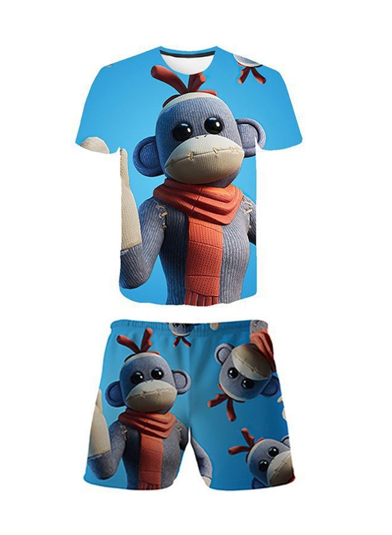 Game Fortnite set 3D digital printing personalized breathable children's T-shirt shorts set