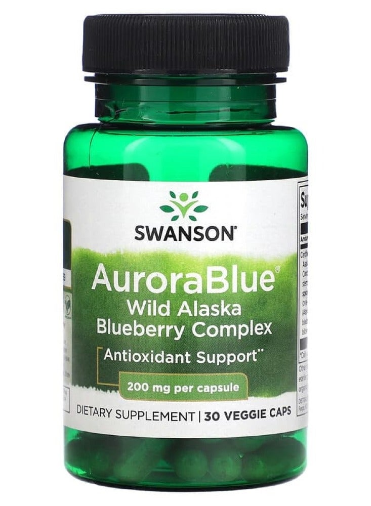 Aurorablue Wild Alaska Blueberry Complex 200 mg 30 Veg Caps