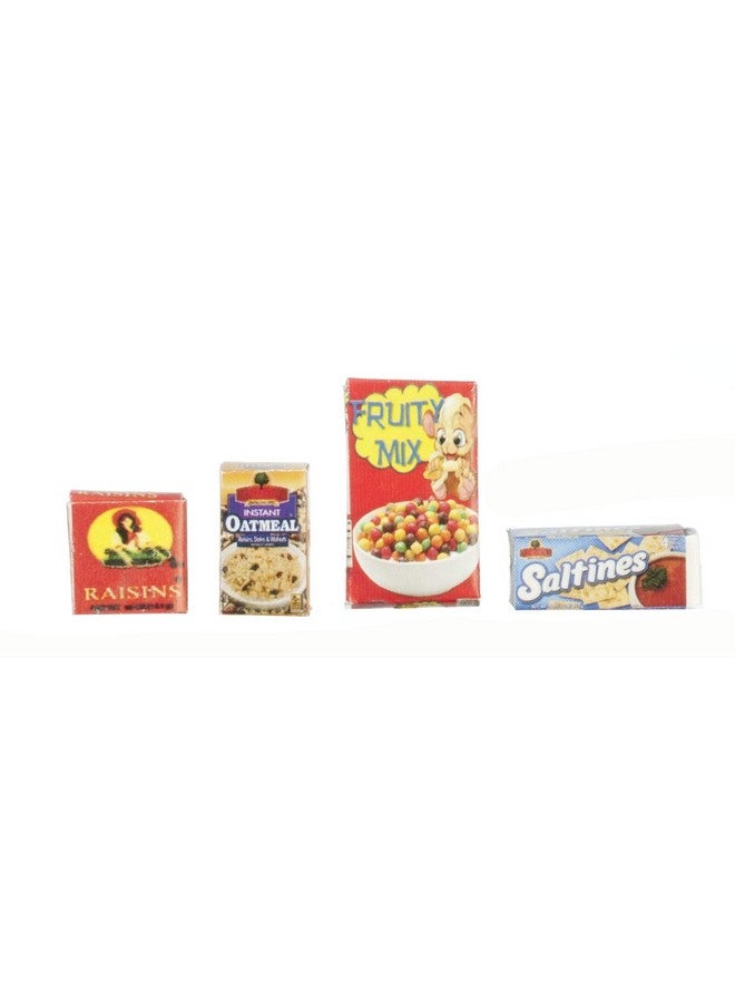 Dollhouse Miniature Set Of Four Food Boxes