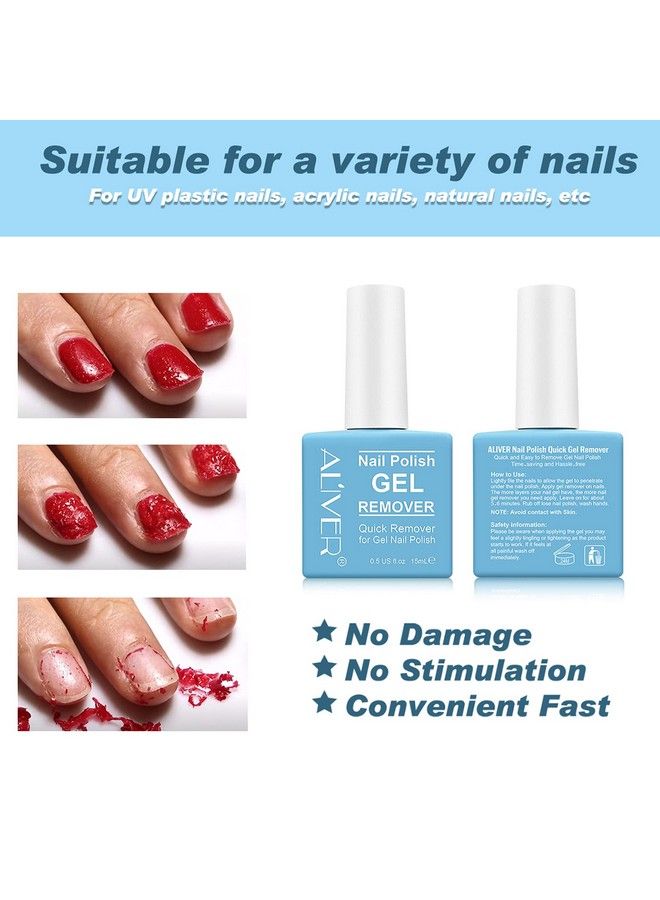 Gel Nail Polish Remover (0.5 Fl Oz) Gel Polish Remover For Nails In 35 Minutes No Need For Foil Easily & Quickly Soak Off Gel Polish (1 Pc)