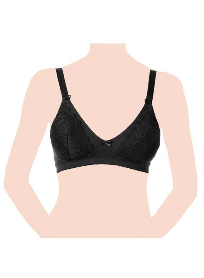 Cotton Stretch Nursing Bra 5D, Black